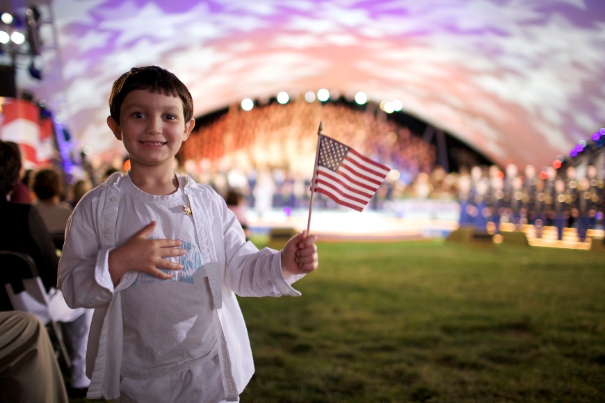 photo of a boy during Fourth of July celebrations